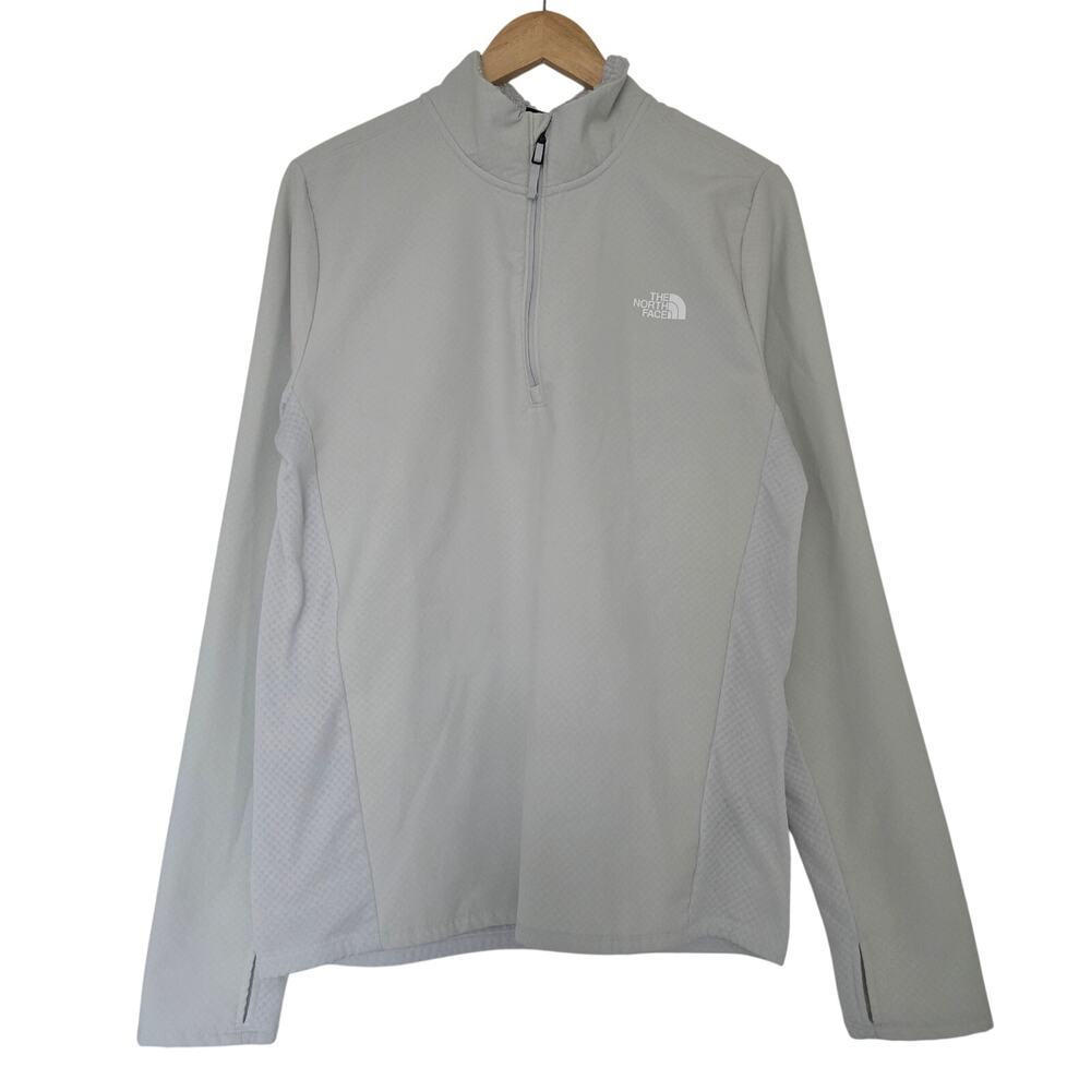 The North Face Mens 1/4Zip Pullover Jacket Anorak Light Gray Size M